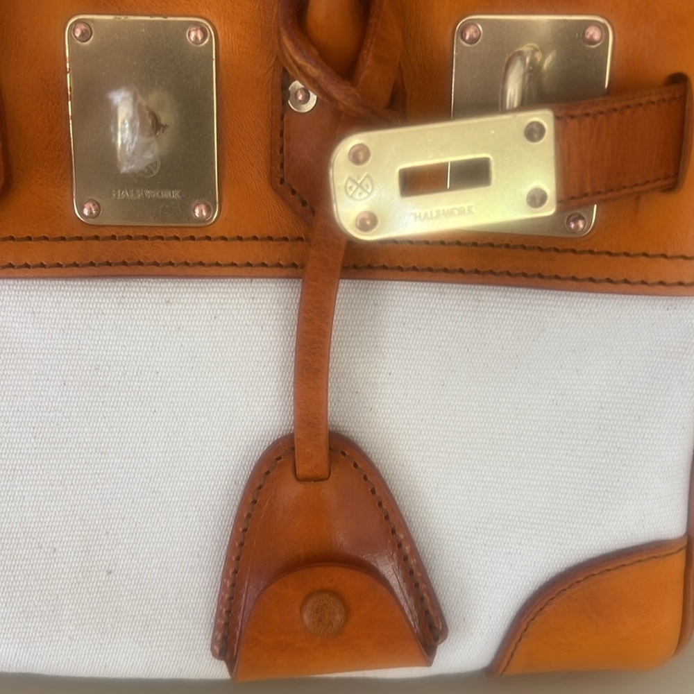 Atorie Canvas Leather Top-Handle Bag med NWT - Picture 11 of 13